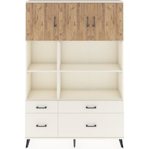 Arges Dolap 8 Raflı 4 Çekmeceli 3 Kapaklı 132x30x195 Aytaşı-çam/aytaşı Atlas Çam/aytası