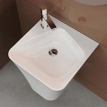 Creavit Avis AV145 Monoblok Batarya Delikli Beyaz Lavabo Beyaz 45 x 45 CM
