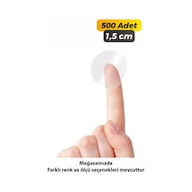 Yuvarlak Kesim Şeffaf Renk Etiket 1,5cm - 500 Adet