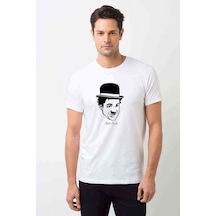 Charlie Chaplin Erkek Beyaz Tshirt