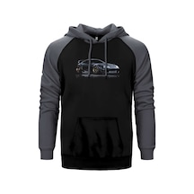Toyota Supra Mk4 Gri Renk Reglan Kol Kapşonlu Sweatshirt Gri