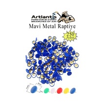 Mavi Raptiye 250 Adet 1 Paket Renkli Pvc Kaplı Başlıklı Raptiye Plastik Yuvarlak Düğmeli Raptiye Pano Okul Ofis Büro