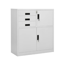 Tr Açık Gri Çelik Ofis Saklama Dolabı, 90 X 40 X 102 Cm, Ağır Hizmet Tipi Metal Saklama Dolabı, Güvenli Dosya D Diğer