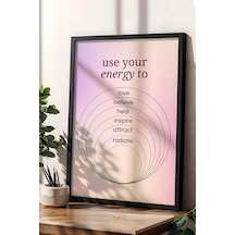 Use Your Energy To Love Çerçeveli Tablo Aura Enerji Renkleri - Enerjinizi Sevgiye Kullanın