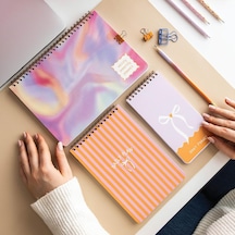 Haftalık Ve Günlük 3 Lü Masaüstü Süresiz Planlayıcı Set - Soyut Çok Renkli