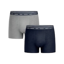 Kom Touch 2 Li Modal Dikişsiz Boxer Laci-gri