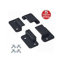Antrasit Gri Pimapen Pencere Sineklik Montaj Aparatı Köşe Kenar Bağlama Pabucu 5 Takım Set 10x20 Profillere Uygun