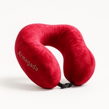 Armegeda Pembe Memory Foam Boyun Destekli Seyahat Yastığı U Şekilli Yastık Wine Red