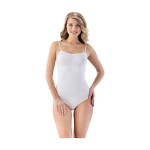 Emay 1923 İp Askılı Çıtçıtlı Ripli Body Beyaz