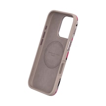 Onegif Apple iPhone Uyumlu  14 Pro Uyumlu Flower Series Magsafe Kapak - Beyaz