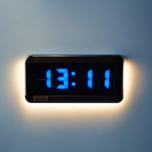 Dijital Led Duvar Ve Masa Saati - Turkuaz Kasa Ölçüleri: 7x17 Cm