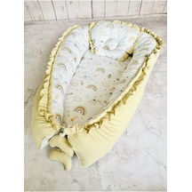 Baby Nest Gökkuşağı Fırfırlı Ortopedik Çift Taraflı Bebek Yatağı