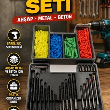 24 Parça Matkap Ucu Seti Organizer Kutulu Ahşap Metal Beton Delme Seti 32006037