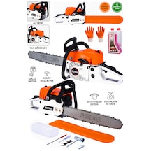 Steiner 2.1 Kw Turbo-5200 Profesyonel 2.8 Hp Çift Egzoz 52cc Ağaç Odun Dal Kesme Benzinli Testere Hızar Makinesi 50cm