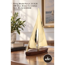 2 Adet Pirinç Yelken 6389dw Pirinç Model Parça, 31 X 20 Cm Ölçü, Brass Decorative Item, Model 6389dw