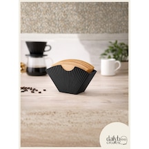 Yelpaze Filtre Kahve Kağıdı Standı-kahve Demleme Kağıdı Tutucu-v60 Kağıt Tutucu Stand Siyah