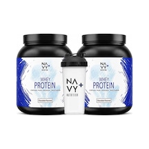 2 Adet Navy Plus Nutrition 918 Gr Çikolata Aromalı Whey Protein Tozu + Shaker