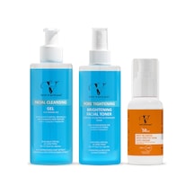 Vitanova Leke Karşıtı Yüksek Koruyucu Güneş Kremi SPF50+ 50 ML﻿ + Gözenek Sıkılaştırıcı ve Aydınlatıcı Tonik 250 ML + Yüz Yıkama Jeli 250 ML