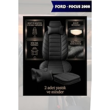 Focus 2008 Uyumlu Lüks Siyah Renk Premium 2 Adet Minder Ve Yastık