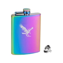 Rainbow Paslanmaz Çelik Cep İcki Matarası 8oz 240ML Kartal