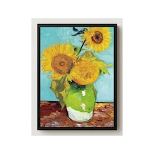 Van Gogh Van Gogh Vazoda Üç Ayçiçeği Çerçevesiz Poster 21x30 Cm A4 Tablo Van Gogh Post Empresyonizm