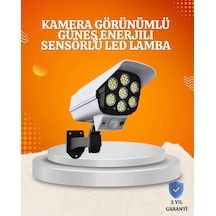 Hubrendy Tekno Solar Şarjlı Hareket Sensörlü Led Dış Mekan Lambası Kamera Tasarımlı Güvenlik Işığı