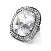Swarovski 5760117 Yüzük Una:rıng Xl Cushıon Lıght Cry/bru 50-55 Metalik Ayarlanabilir