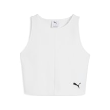 Puma Wardrobe Ess Ribbed Crop Top Kadın T-shirt Beyaz