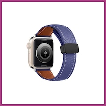 Gees Global Watch 38mm Uyumlu Kr414 Daks Deri Kordon - Lacivert Gbzs
