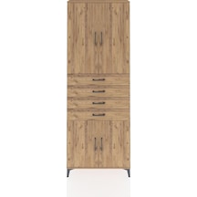 Arges Dolap 3 Raflı 4 Çekmeceli 4 Kapaklı 88x30x243 Çam-çam Çam
