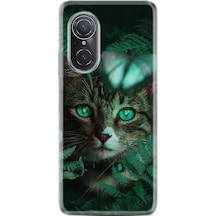 Huawei Nova 9 Se Kılıf Resimli Silikon Blue Butterflys 1350 Siyah