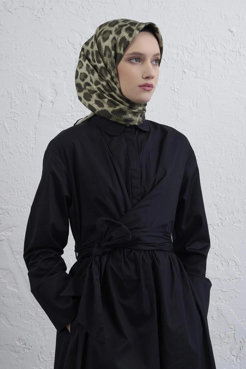 Armine Saf İpek Sura Eşarp 9425d 32 Haki