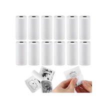 Katlanabilir Termal Yazıcı Kağıdı - 12 Adet Beyaz Termal Yazıcı Etiket Rulosu, 50mm X 3.5 Metre Kağıt Ölçüs Genel
