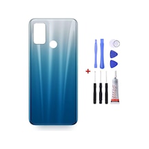 Oppo A32 Mavi Arka Cam Kapak Pil Kapağı Tamir Set B7000 Set Mavi