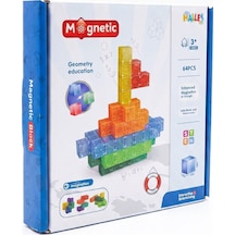 Magnet Küp Yapı Blok Seti 64 Parça - Güçlü Mıknatıslı Eğitici Bloklar