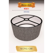 Şık Koyu Gri Lambader Başlığı 35 Cm Modern Tasarım