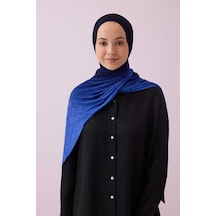 Imannoor Kafes Lacivert Degrade Supreme Şal 70x165 Lacivert