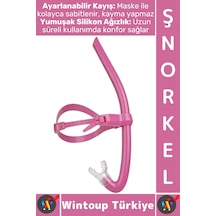 Şnorkel Konforlu Yüksek Görüş Açı Havuz Deniz Yüzme Eğitim Ayarlanabilir Kayış Önden Dalış Şnorkeli Çok Renkli