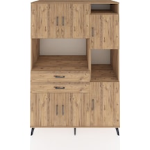 Kronos Dolap 9 Raflı 2 Çekmeceli 6 Kapaklı 132x59x195 Çam-çam/çam Atlas Çam/atlas Çam - Atlas Çam