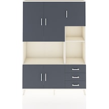 Arges Dolap 9 Raflı 3 Çekmeceli 5 Kapaklı 132x30x195 Aytaşı-antrasit/antrasit Antrasıt/antrasıt