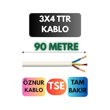 Öznur 3x4 Ttr Kablo Metre Seçenekli Beyaz - 90mt