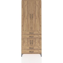 Arges Dolap 5 Raflı 4 Çekmeceli 4 Kapaklı 88x30x243 Çam-çam Çam