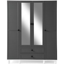 Finike Mdf 4 Kapılı Dolap - Antrasit