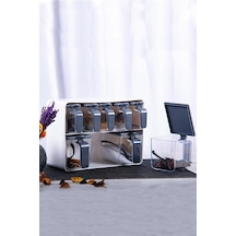 Herevin Sekizli Standlı Baharatlık Seti Gri Beyaz - 161280-815 Açık Bej