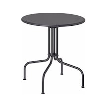Yuvarlak Balkon-bahçe Masası Gri, Meridyendukkan 70 Cm Lackö Masa 2-4 Kişilik Metal