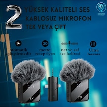 F11-2 Mikrofon. 2 Küçük Mikrofonun 3'ü 1 Arada, iPhone Uyumlu, Android Telefonlar Ve Kamera 6,35mm Fişi Var