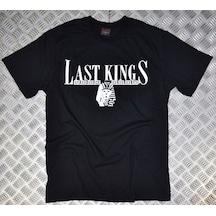 Stoned&Fame Last King Baskılı T-shirt SIYAH Siyah