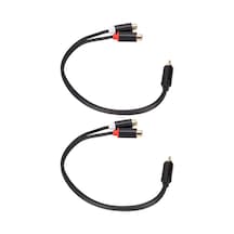 Kosona 2 Adet Rca Bölücü Kablosu - 1 Erkek 2 Dişi Y Tipi, Stereo/mono Adaptörü, Altın Kaplı, 0.3m, Hoparlörler Ve Ev Sinemaları İçin 3686mff
