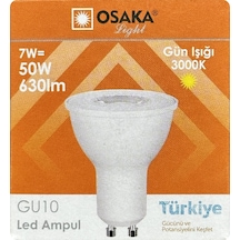 3 Adet Osaka 7w 50w Sarı Işık 3000k Gu10 Duylu Led Spot Ampul
