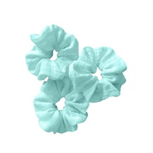 Dev Boy 3'lü Muslin Saç Lastiği Pamuklu Saç Tokası Set Mint